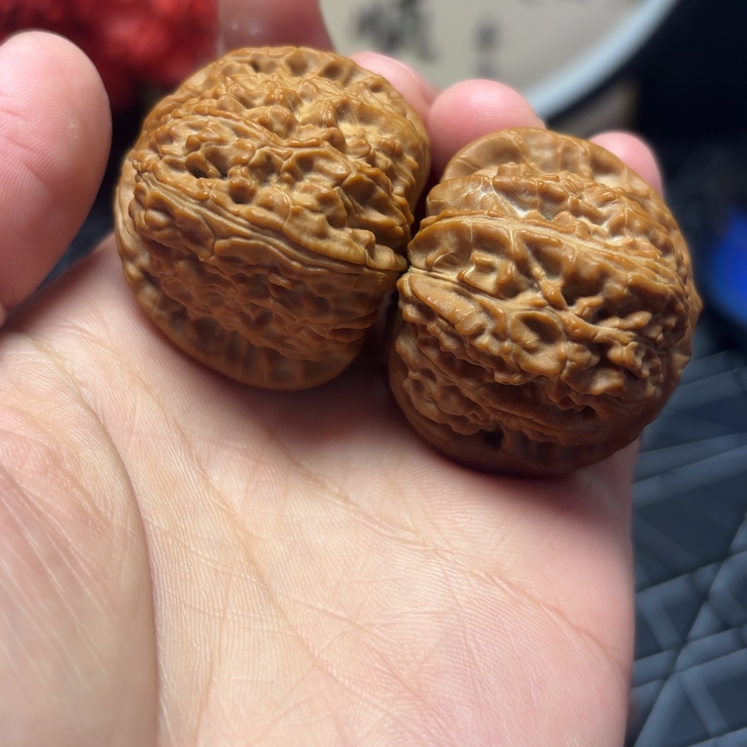 文玩核桃把件41尺全品球白