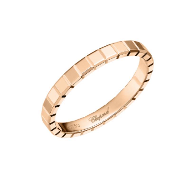 99新 Chopard/萧邦  ice cube 18k金 窄版 无钻 戒指