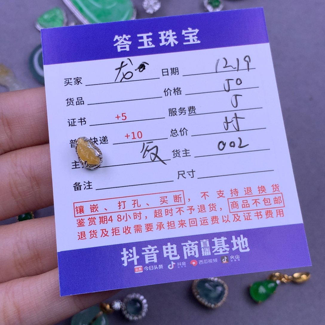 银S925镶嵌挂件翡翠龙*