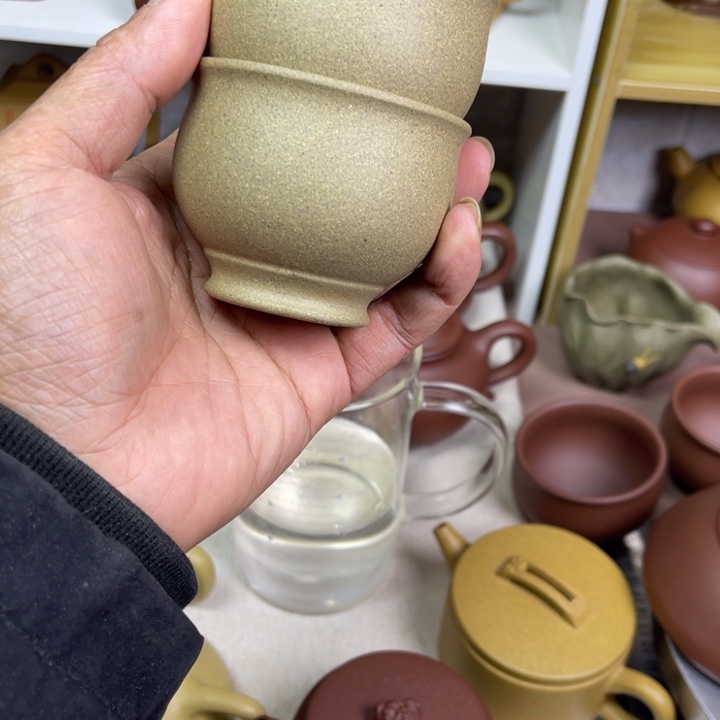茶杯紫砂用****9青段主人杯微瑕花泥容量100c c