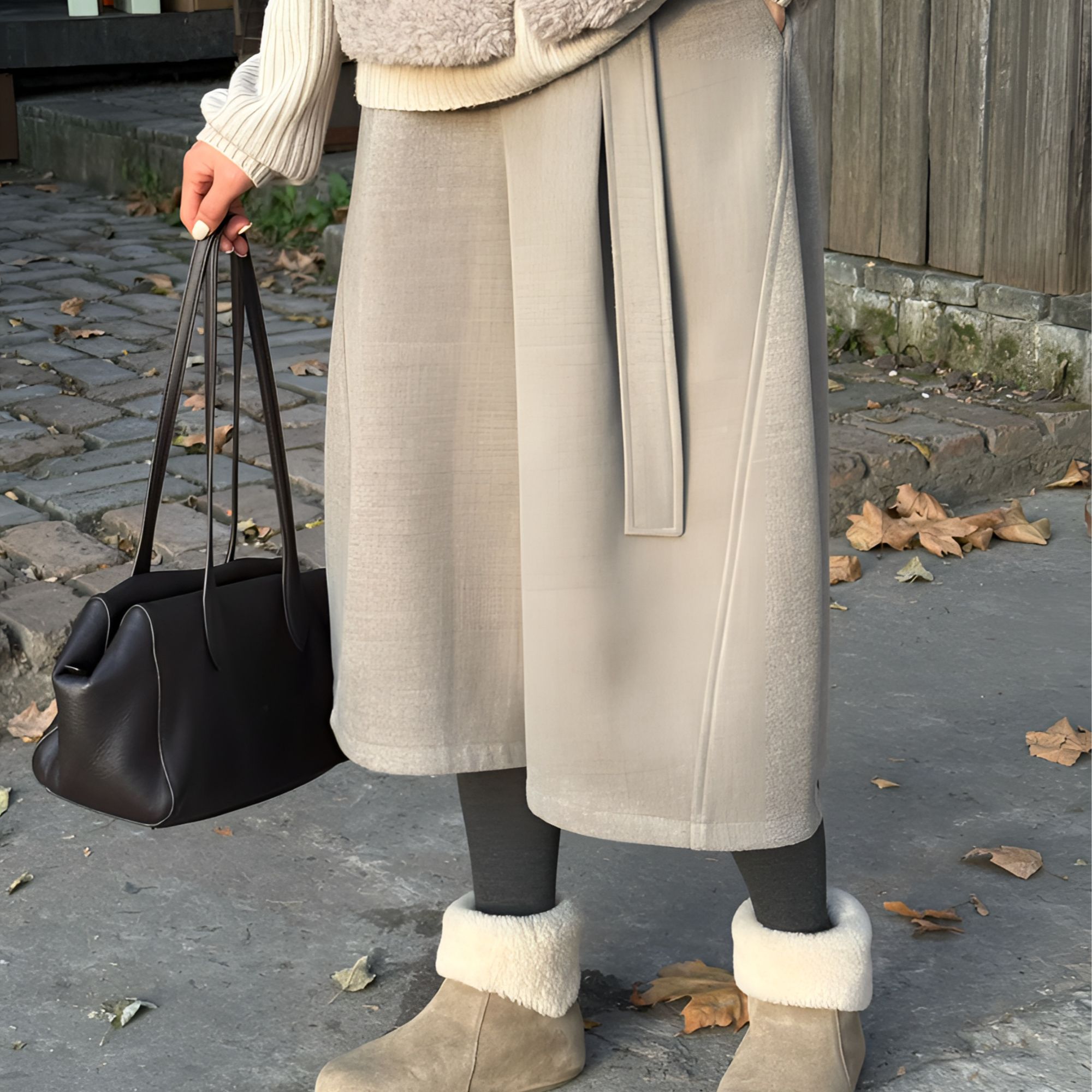 【雅阔】2025冬季新款加厚显瘦纯色宽松阔腿裤子