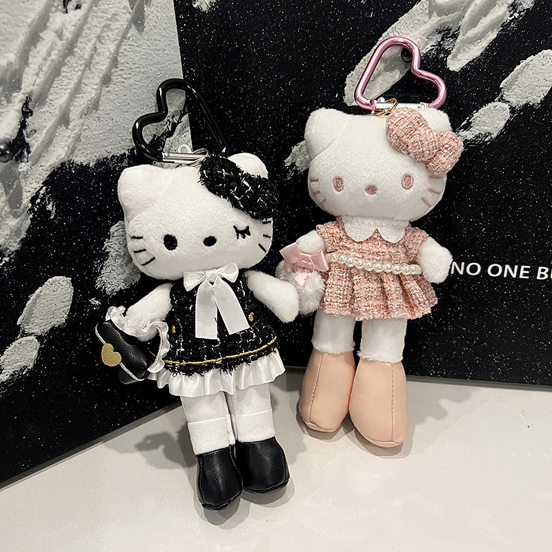 香港动漫节限定长腿小香风kitty挂件 女孩包包挂饰挂件 卷毛猪