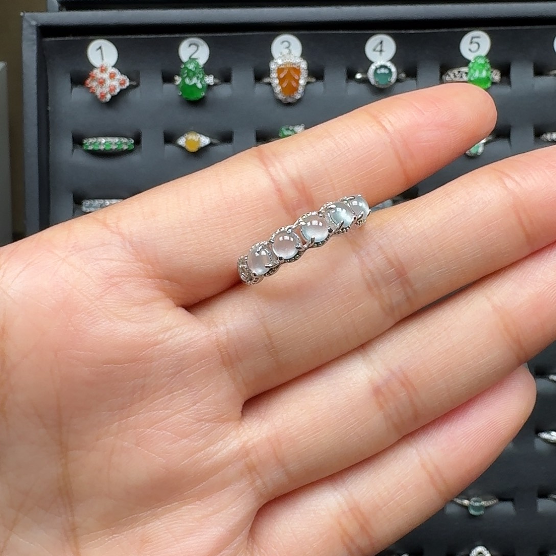 翡翠银S925镶嵌戒指