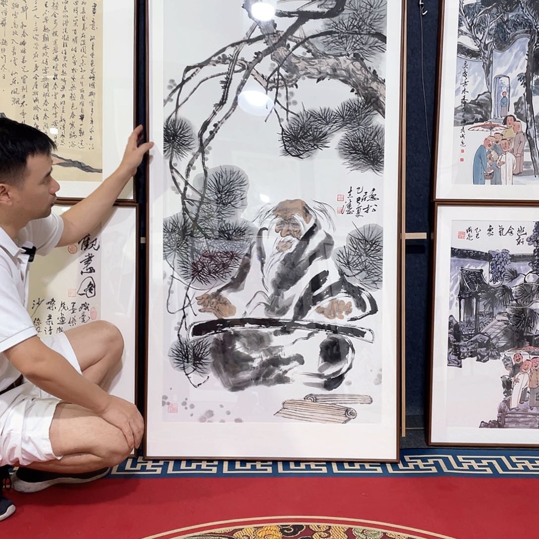 国画手绘画作品带框80/160