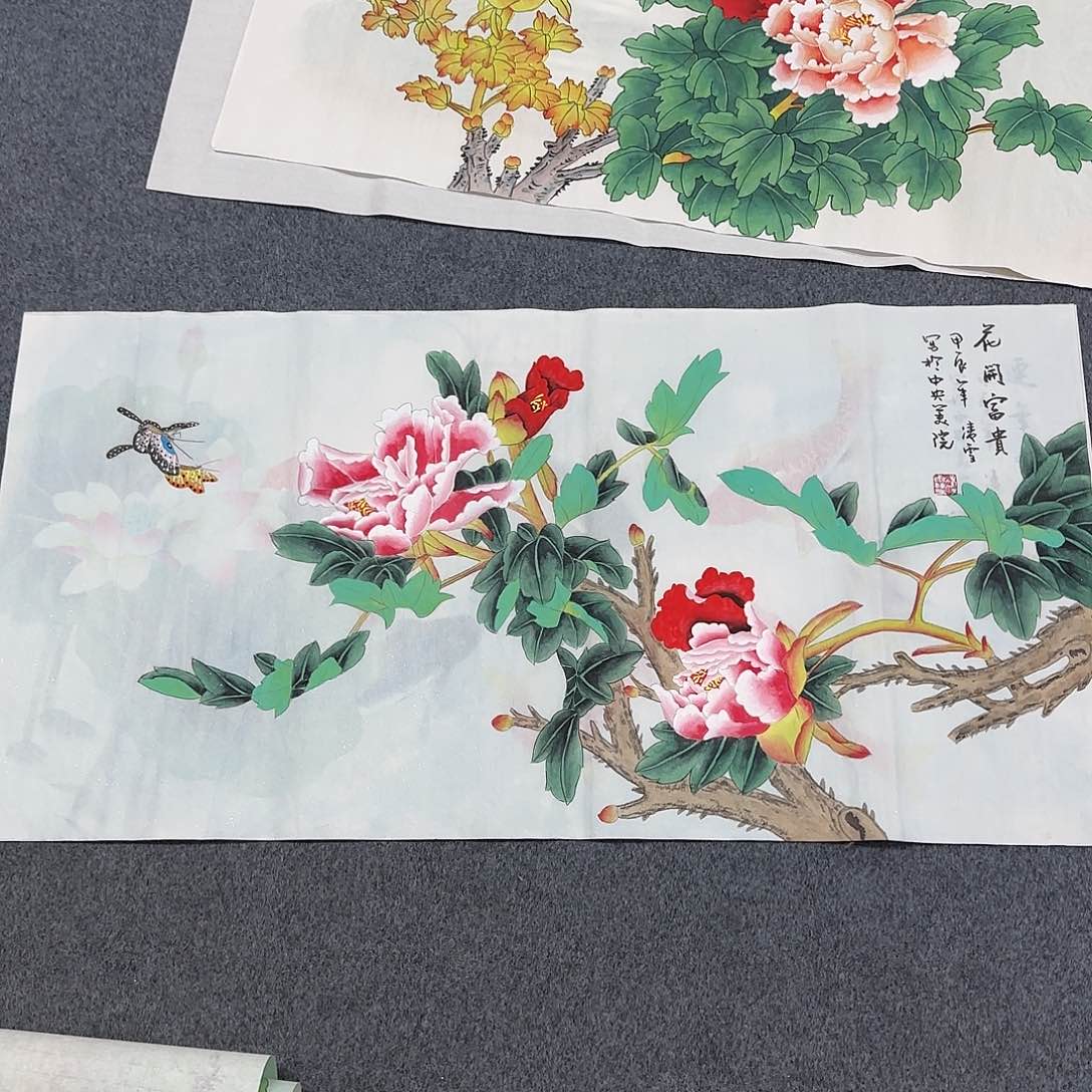 国画尺寸50X100手绘作品 