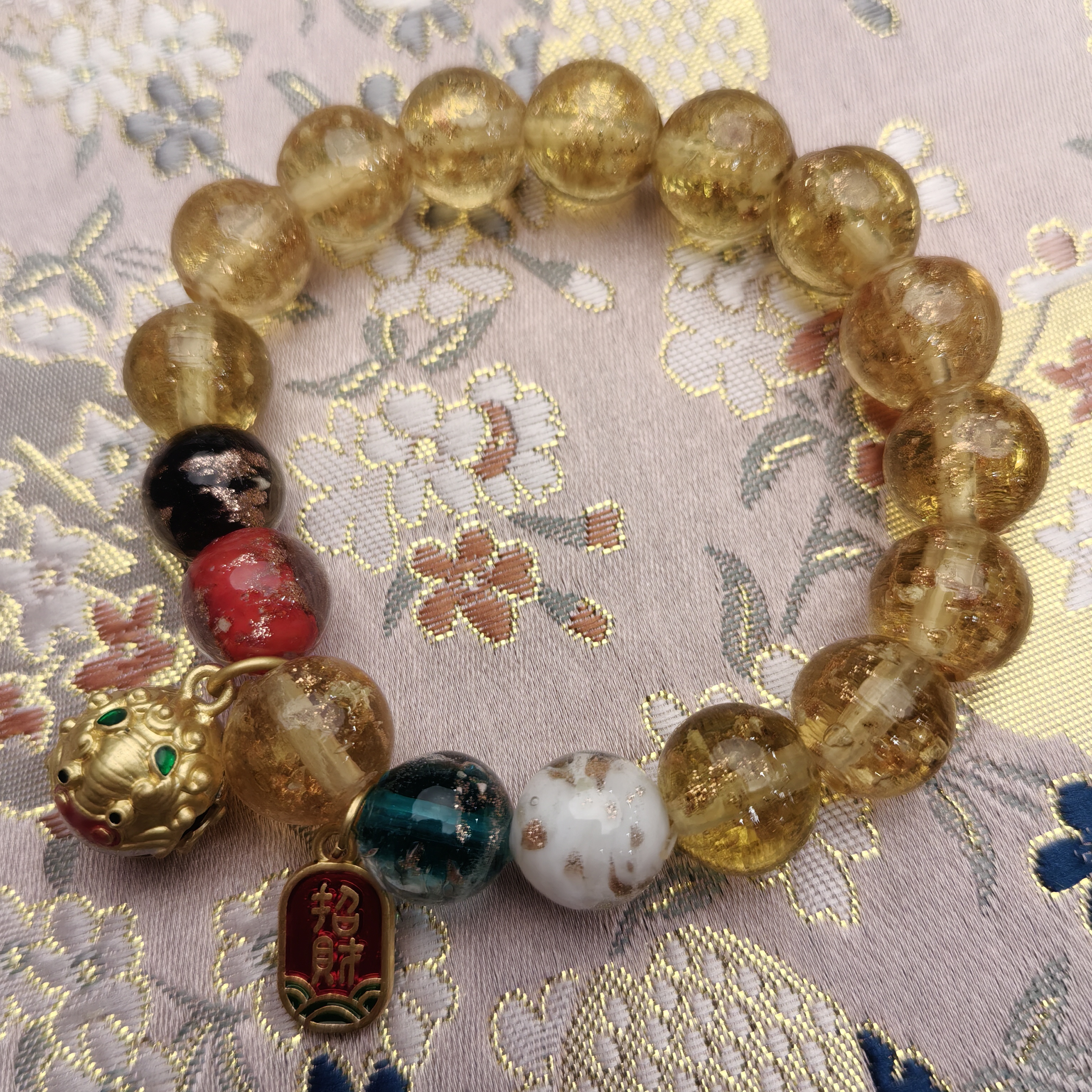 DG 1253 六色琉璃珠带三福袋（无礼盒）