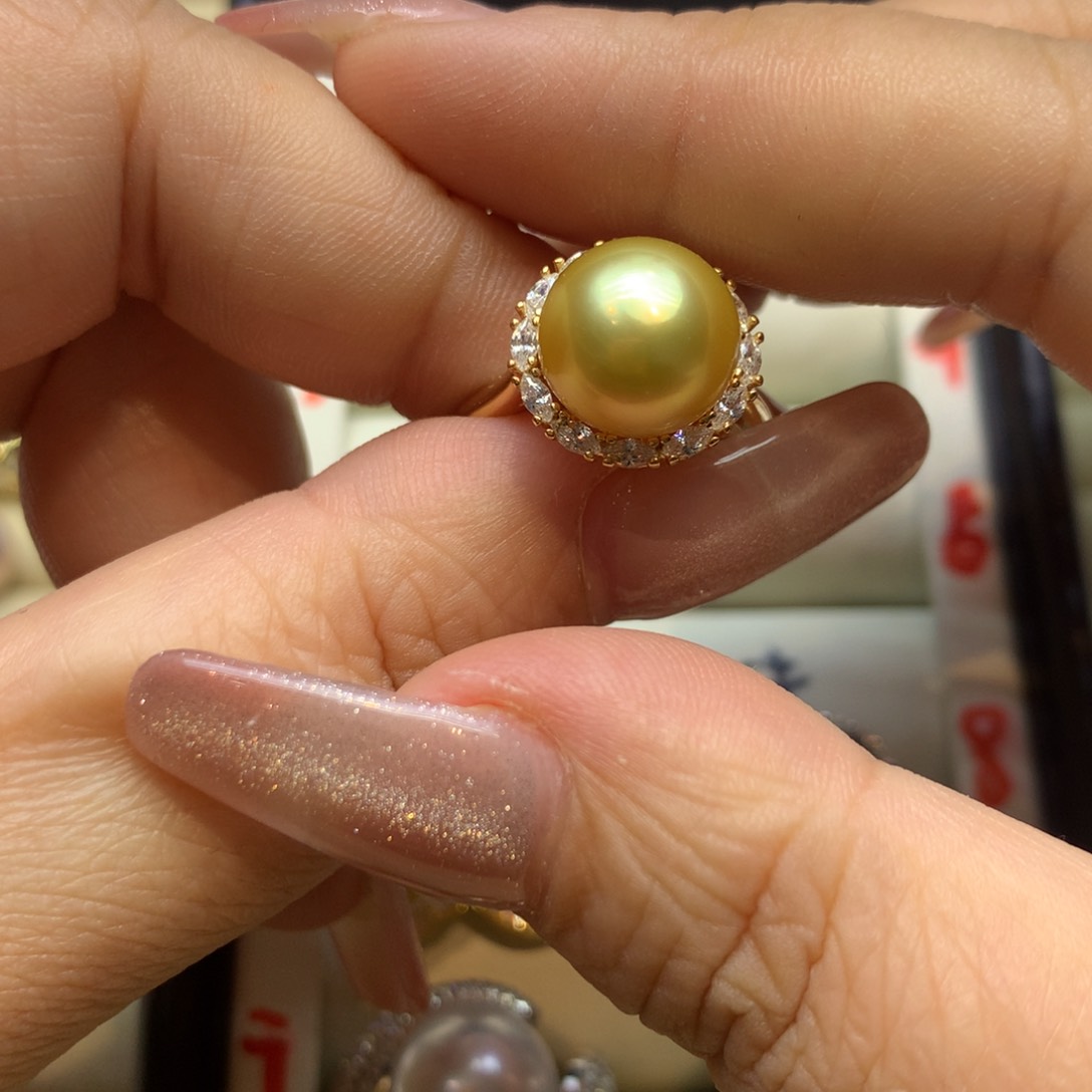 银S925镶嵌戒指海水珍珠