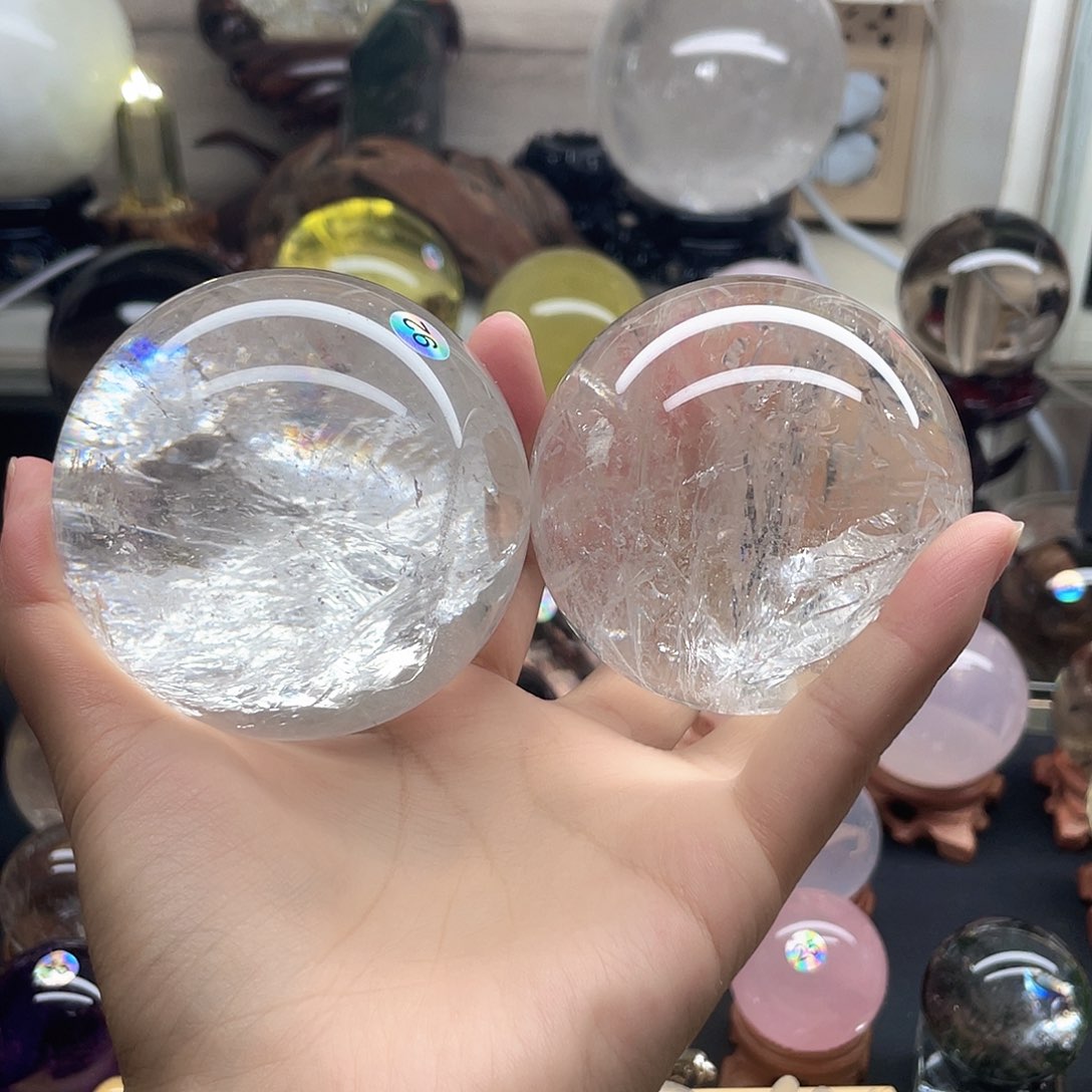 古***八水晶珠宝半成品未镶嵌白水晶爆彩卡7.3、7.1A459