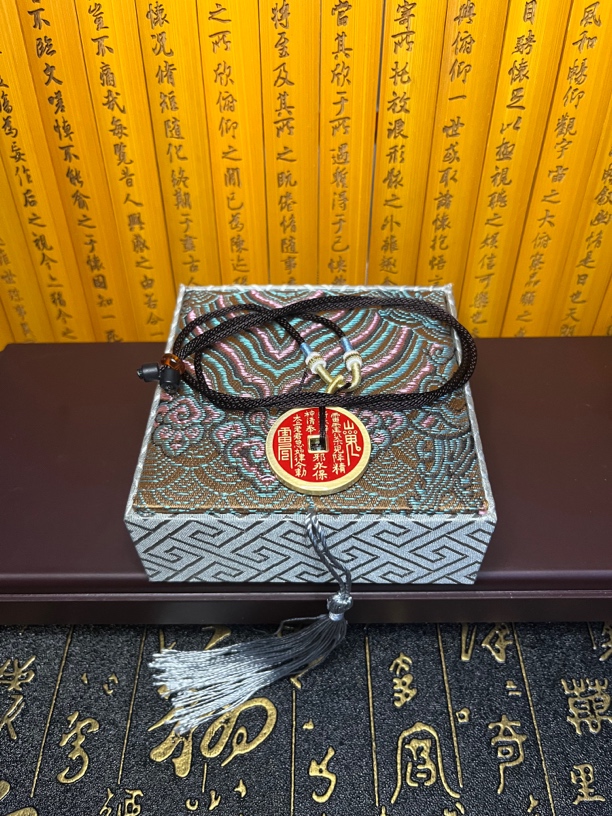 现代工艺品 直径3.0山贵花钱 铜质 填砂