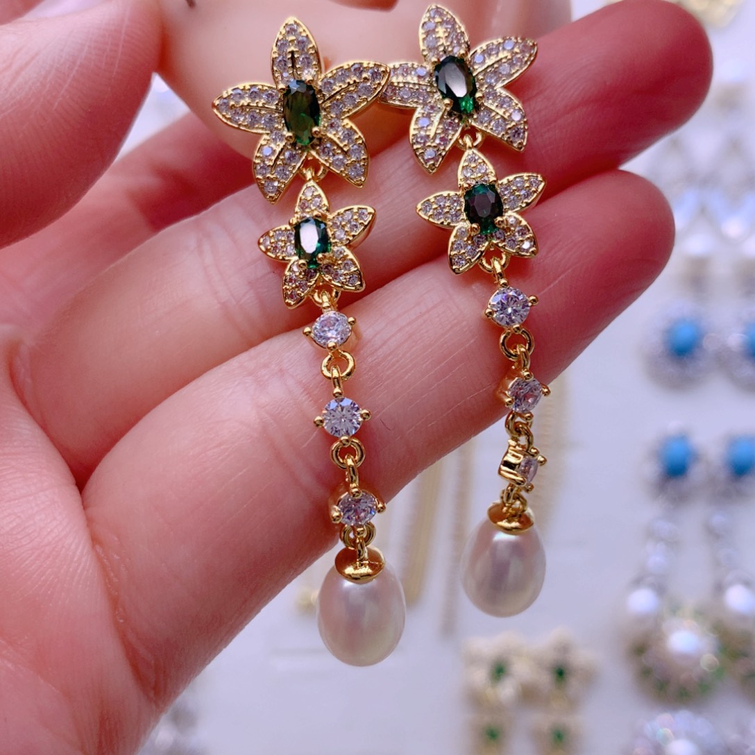 耳饰淡水珍珠合金