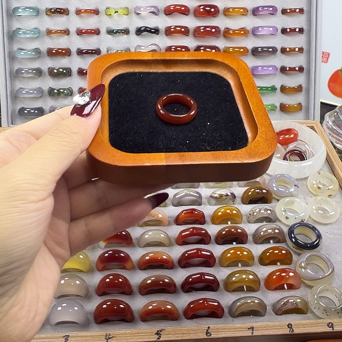 玛瑙/玉髓未镶嵌戒指B18不退换17.1港