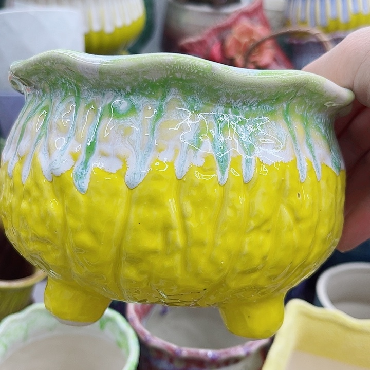 多肉绿植陶瓷花盆9.9包邮，有孔