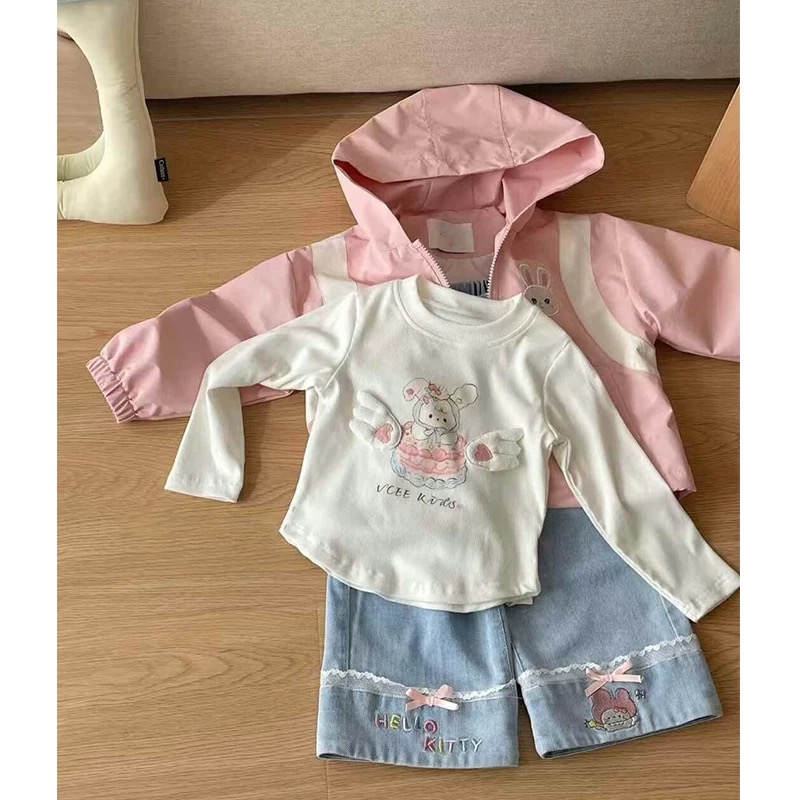 女童春款韩版甜系可爱打底衫