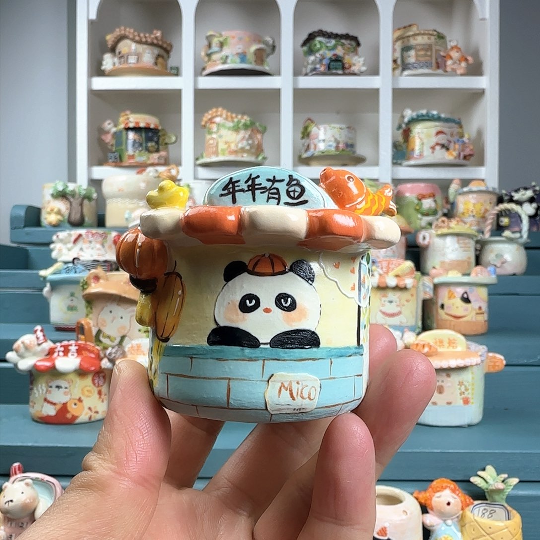 红陶多肉花盆：口径4.9 外高4.7