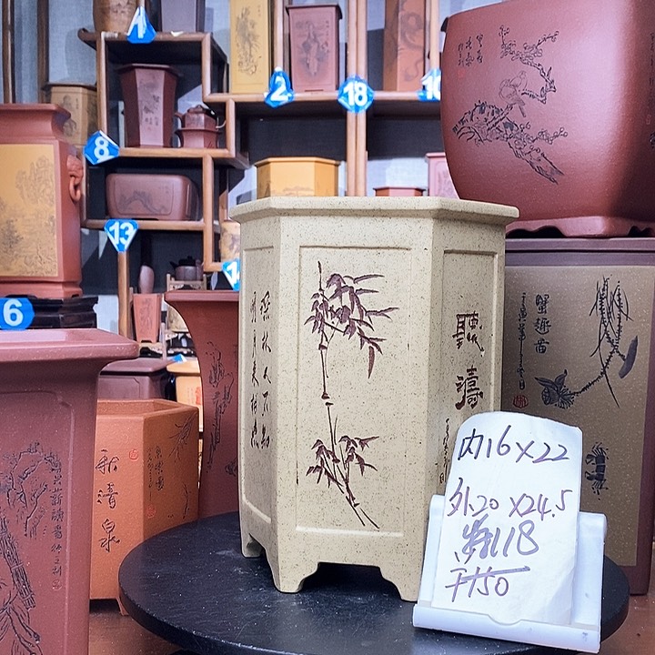 紫砂下播福利六方盆特价