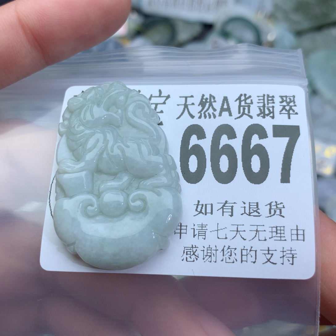 翡翠颈饰未镶嵌6667。