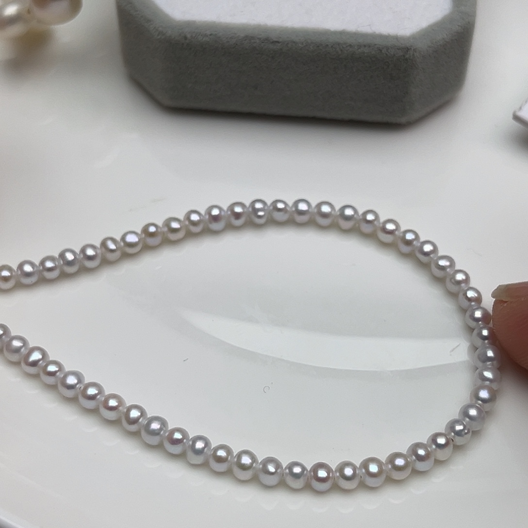 淡水珍珠银S925镶嵌手链