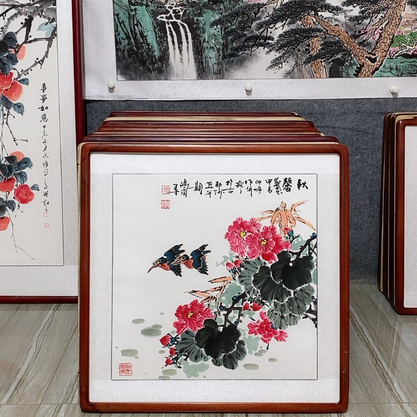 【闪购商品】国画书画作品带框65×65厘米