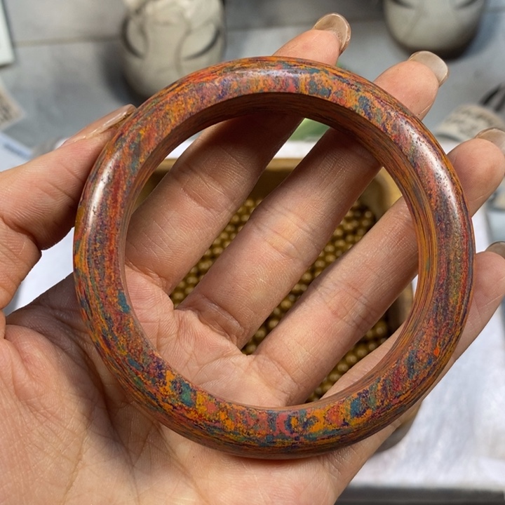 泥塑敦煌七彩手工合香贵妃镯62圈口