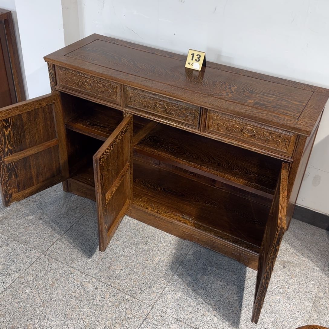 鸡翅木类成套家具123✖️40高80三门餐边柜