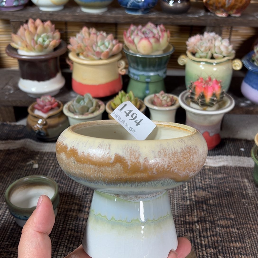 陶瓷口9高9 景德镇手工花盆
