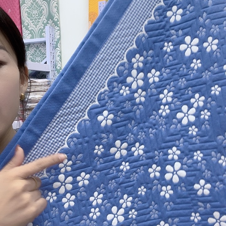 棉蓝色雪花纯棉面料