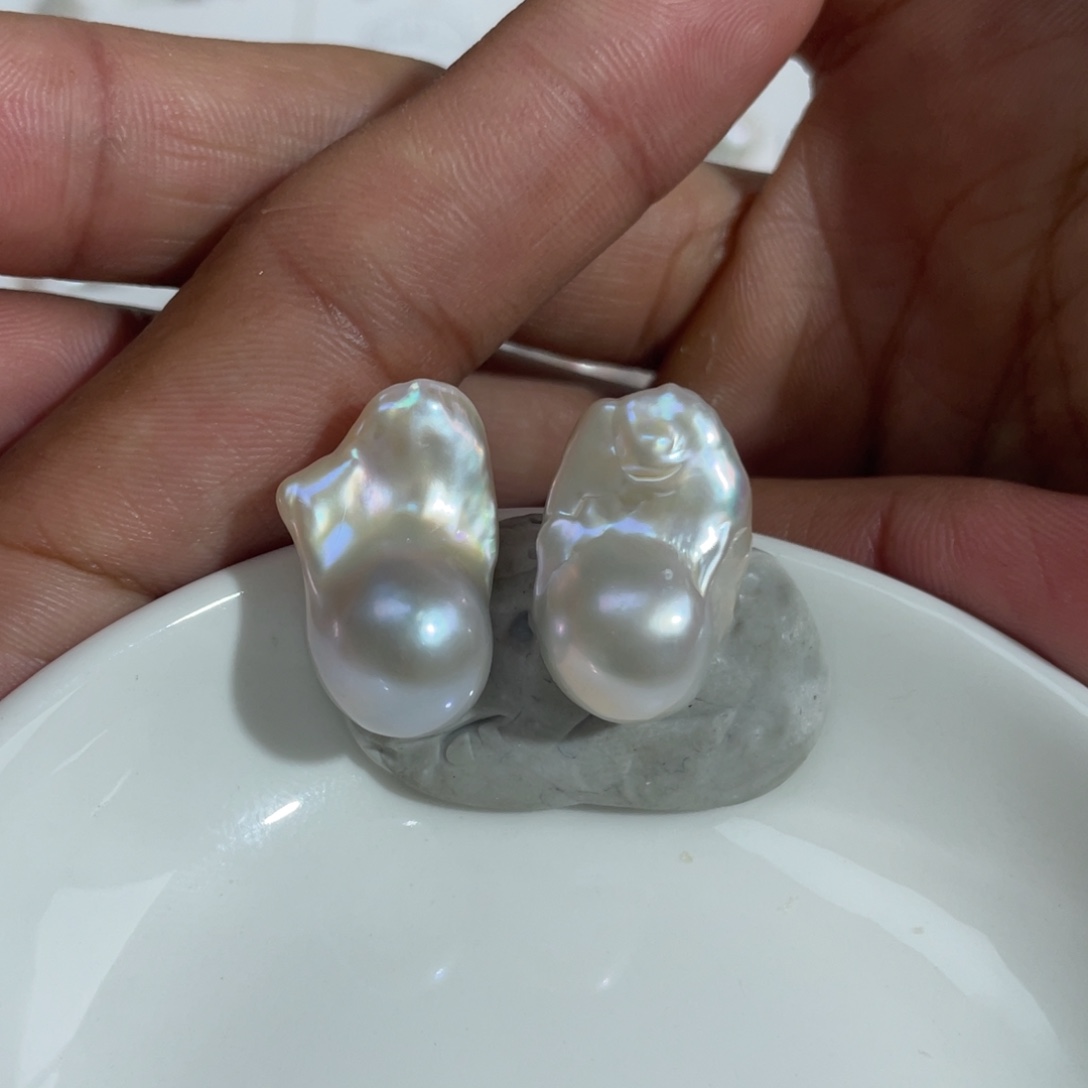 淡水珍珠耳饰银S925镶嵌生****子