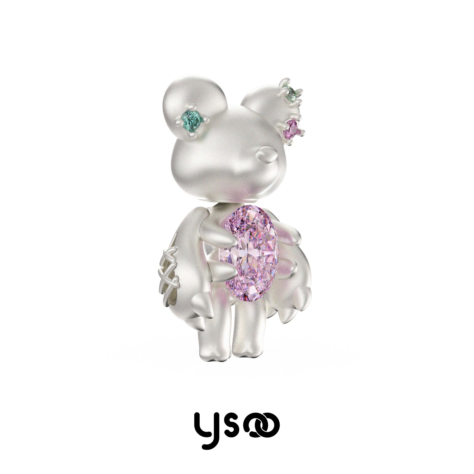 925银耳饰 甜酷小熊纯银耳钉小众原创设计感彩色百搭多巴胺耳环