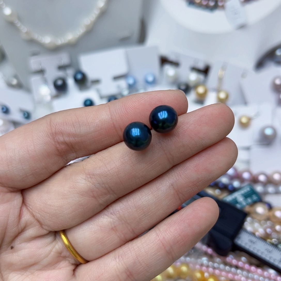 淡水珍珠耳饰银S925镶嵌