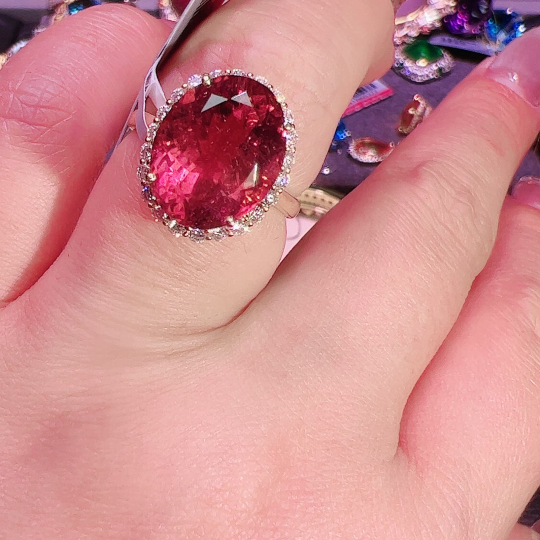 碧玺碧玺戒指18K金镶嵌