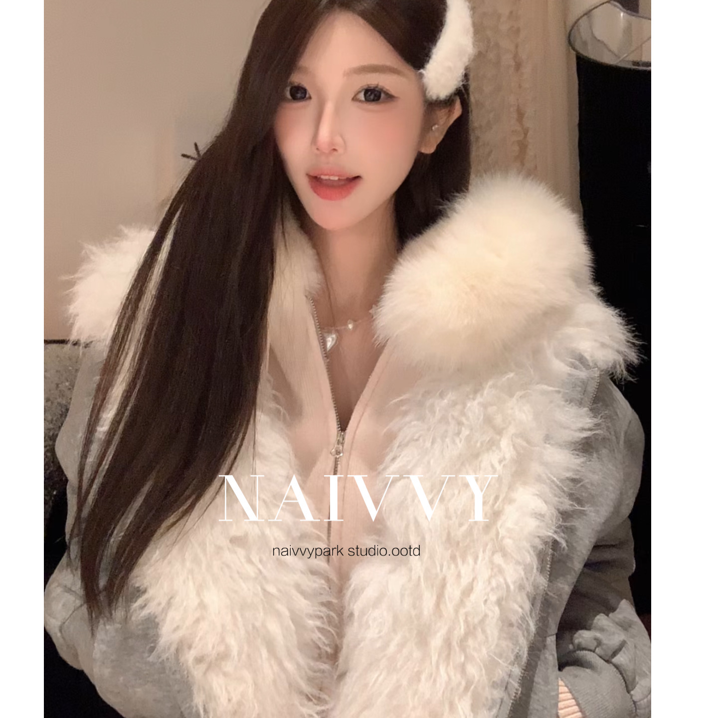 小树专属【枫糖拿铁】NAIVVY冬季毛感韩版甜美百搭宽松慵懒风外套