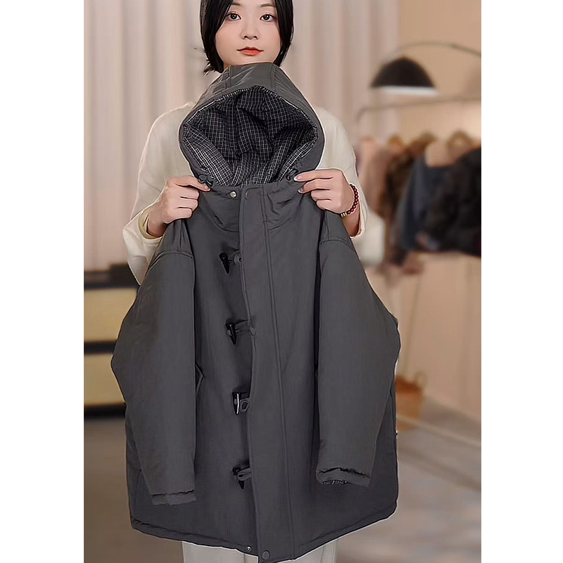 【DZ】女童冬季时尚宽松加厚连帽外套中大童韩系宽松派克服HCE305