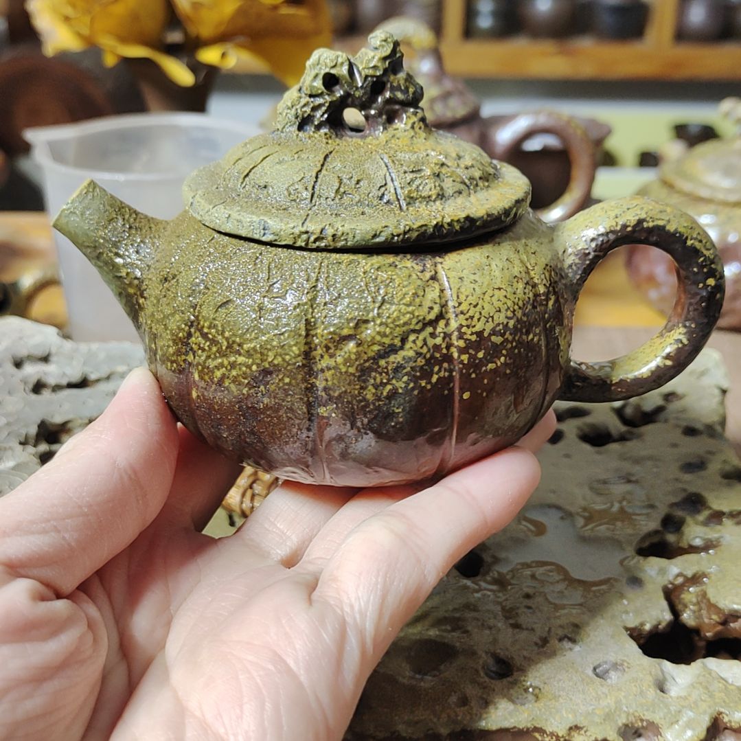 坭兴陶纯柴烧南瓜壶130C