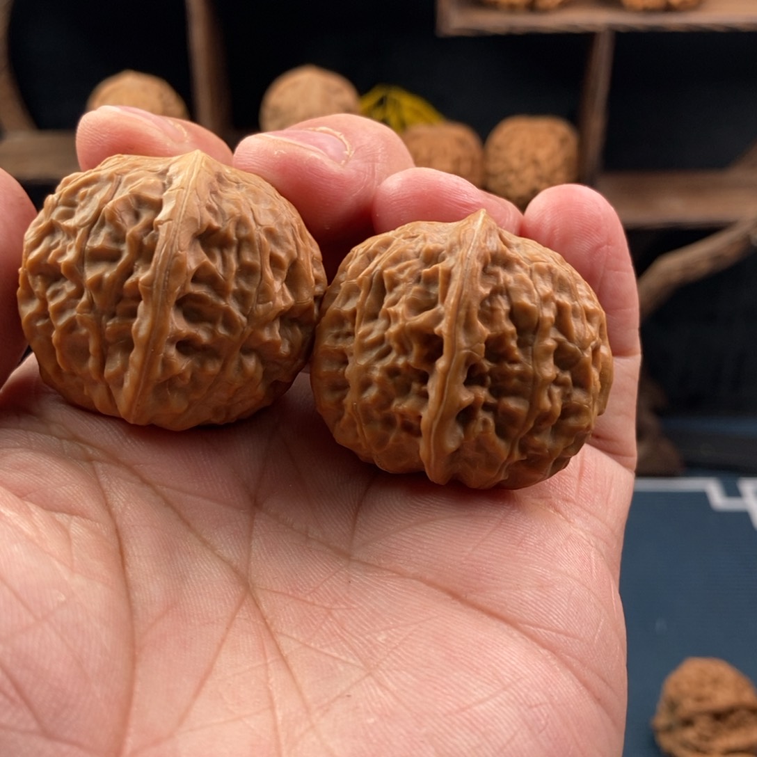 文玩核桃把件 36.5黄松峪元宝