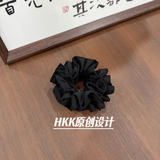 HKK原创小众黑色双层小蛮腰绣球款气质百搭发圈