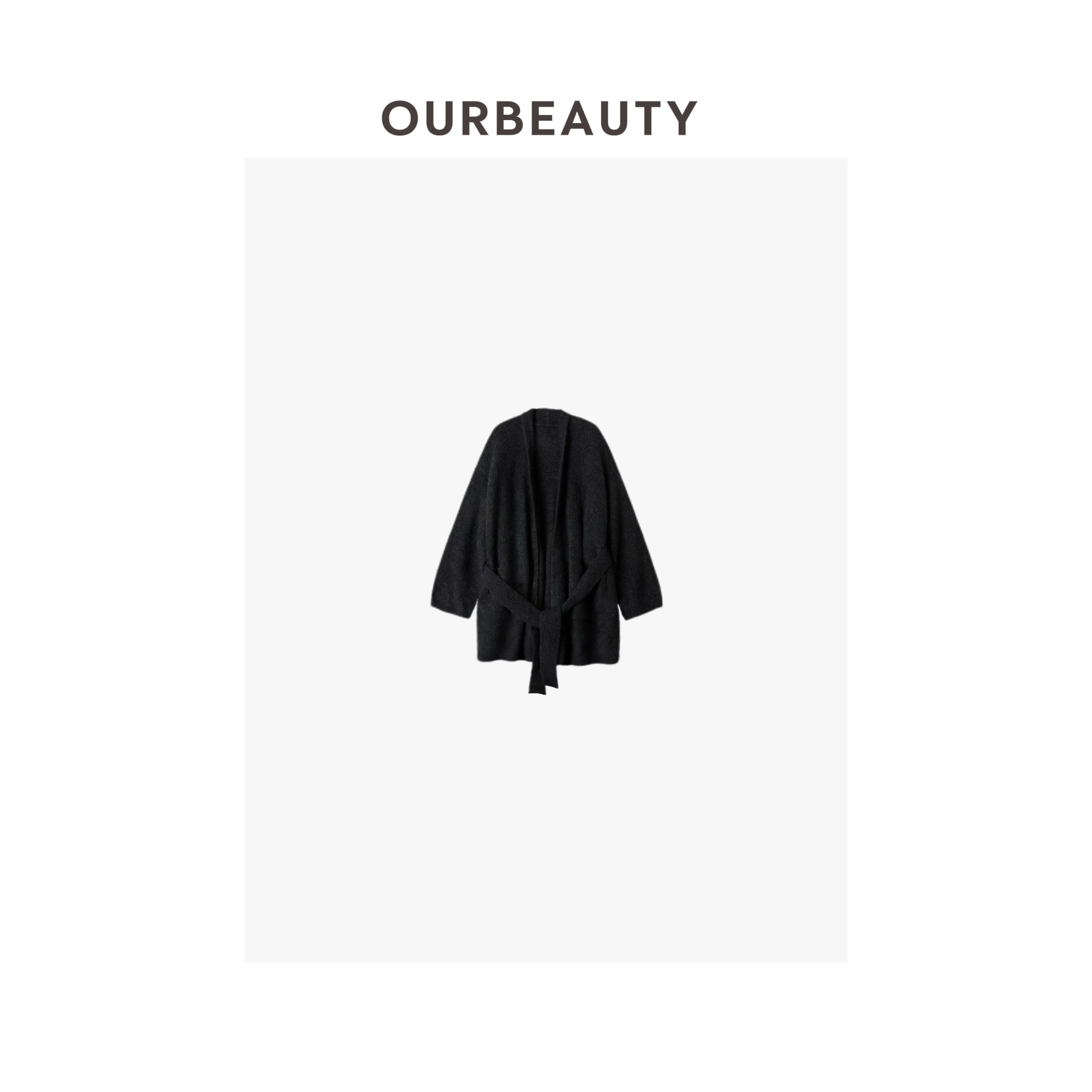 【OURBEAUTY】浴袍款腰带开衫