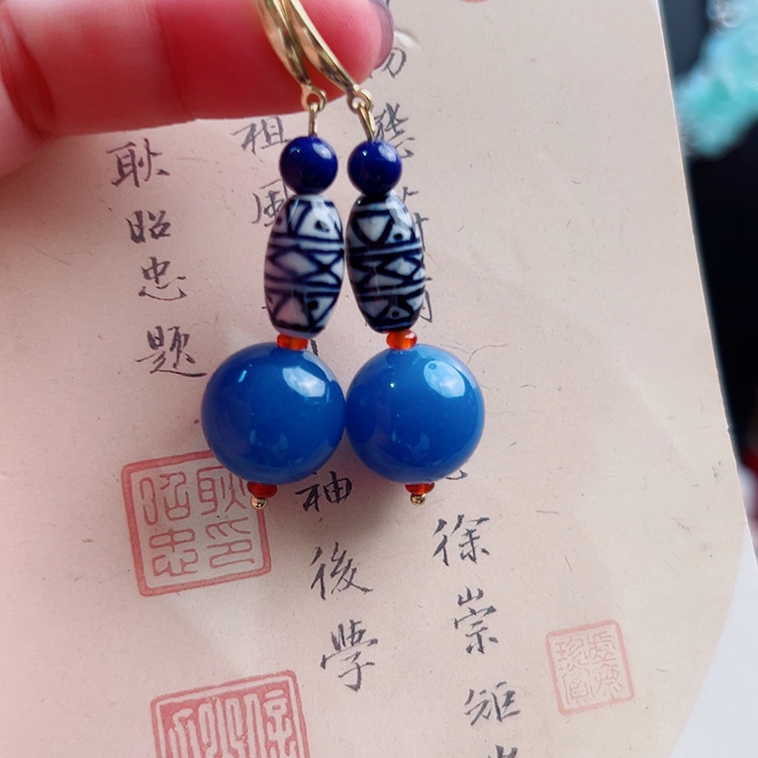 未镶嵌玛瑙挂件耳环