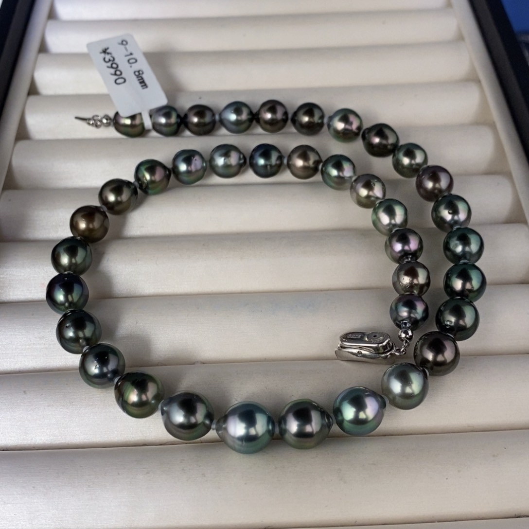 海水珍珠项链未镶嵌真*吗大溪地项链9-10.8范莫