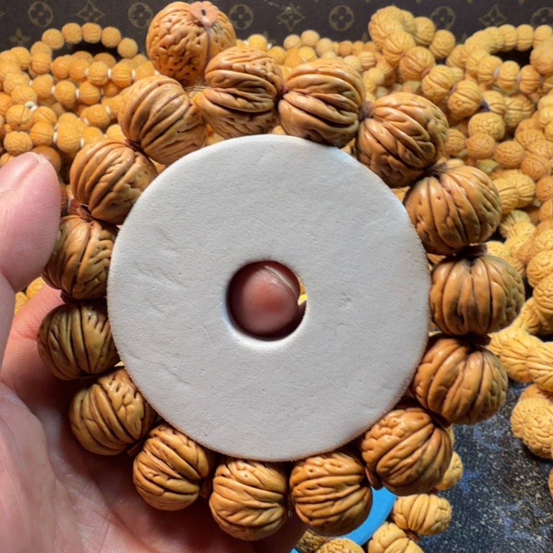 书***锦吊坠桃核磨盘手串