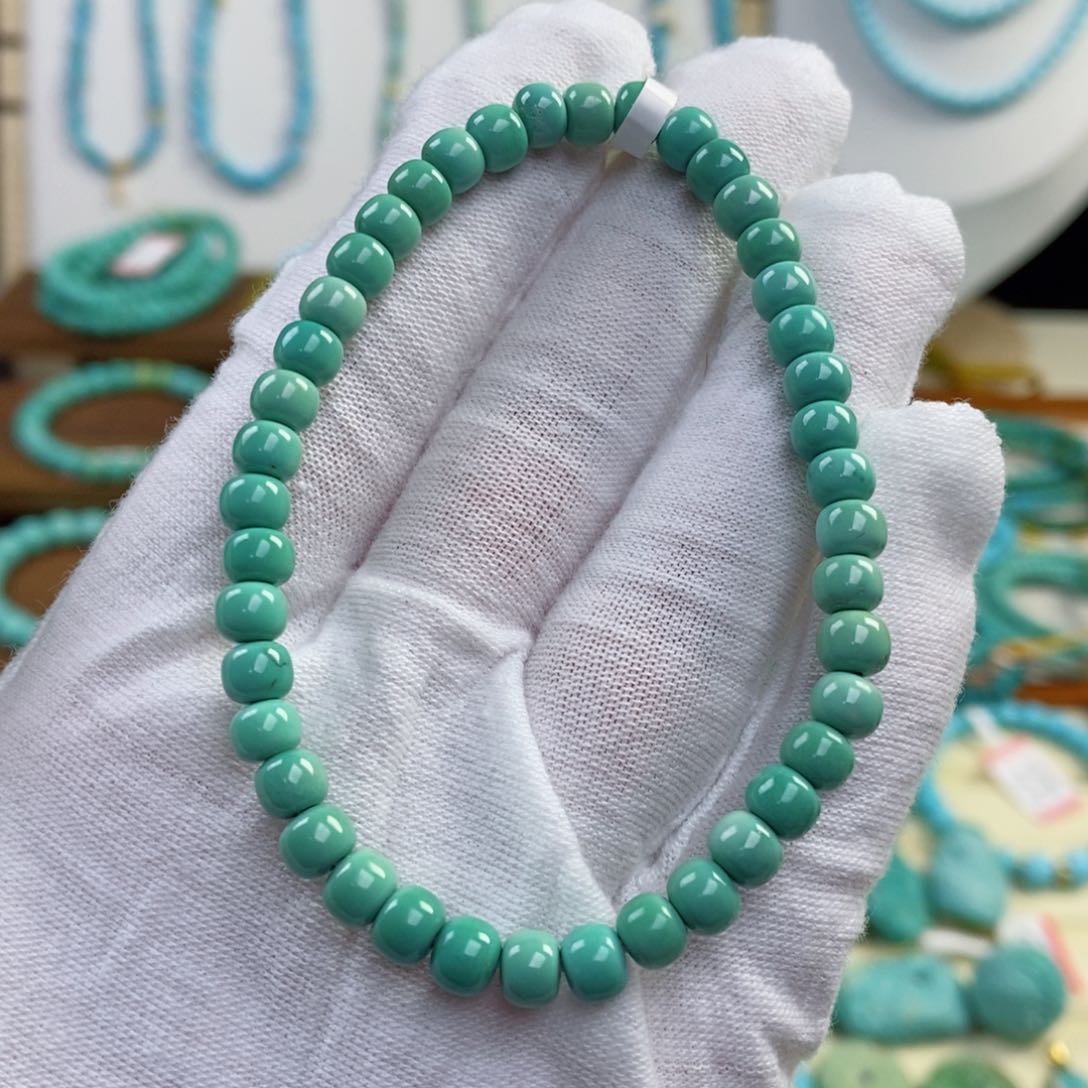 未镶嵌绿松石手串喝****?