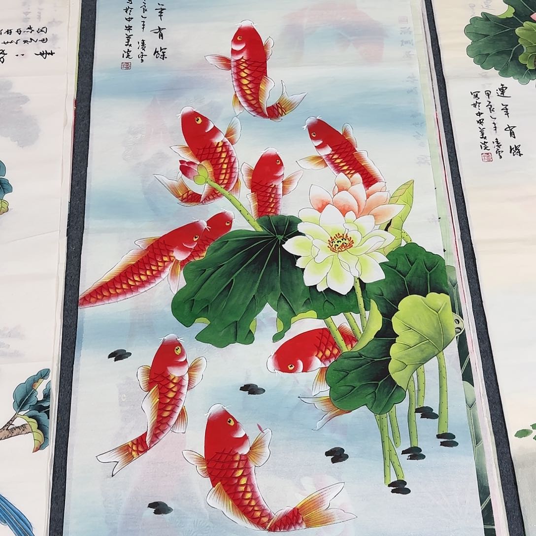 国画尺寸70X138手绘作品