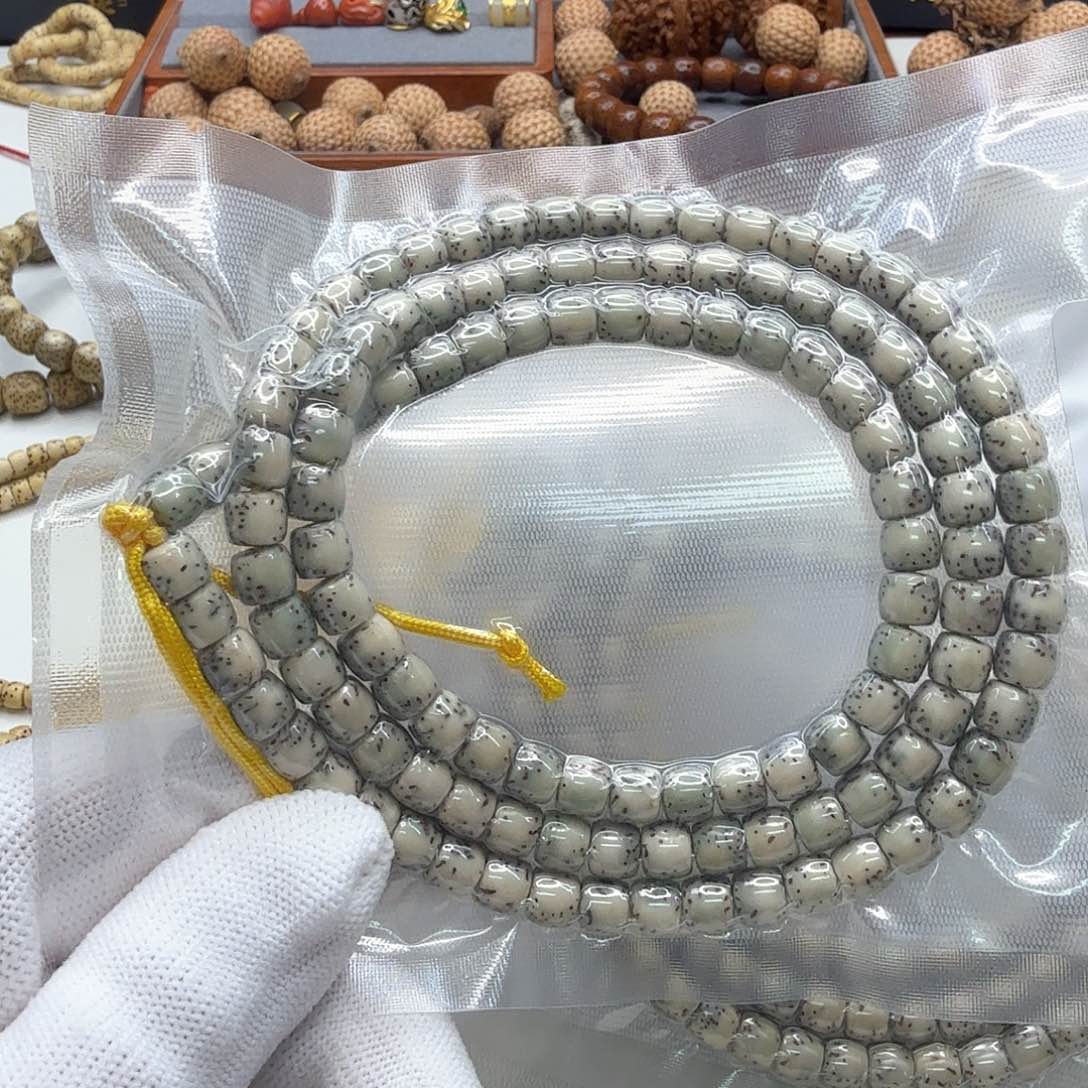 星月菩提手串7尊宠糯冰绿背河豚星月7左右108