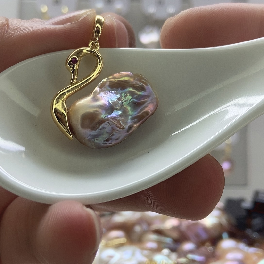 银S925镶嵌颈饰淡水珍珠59