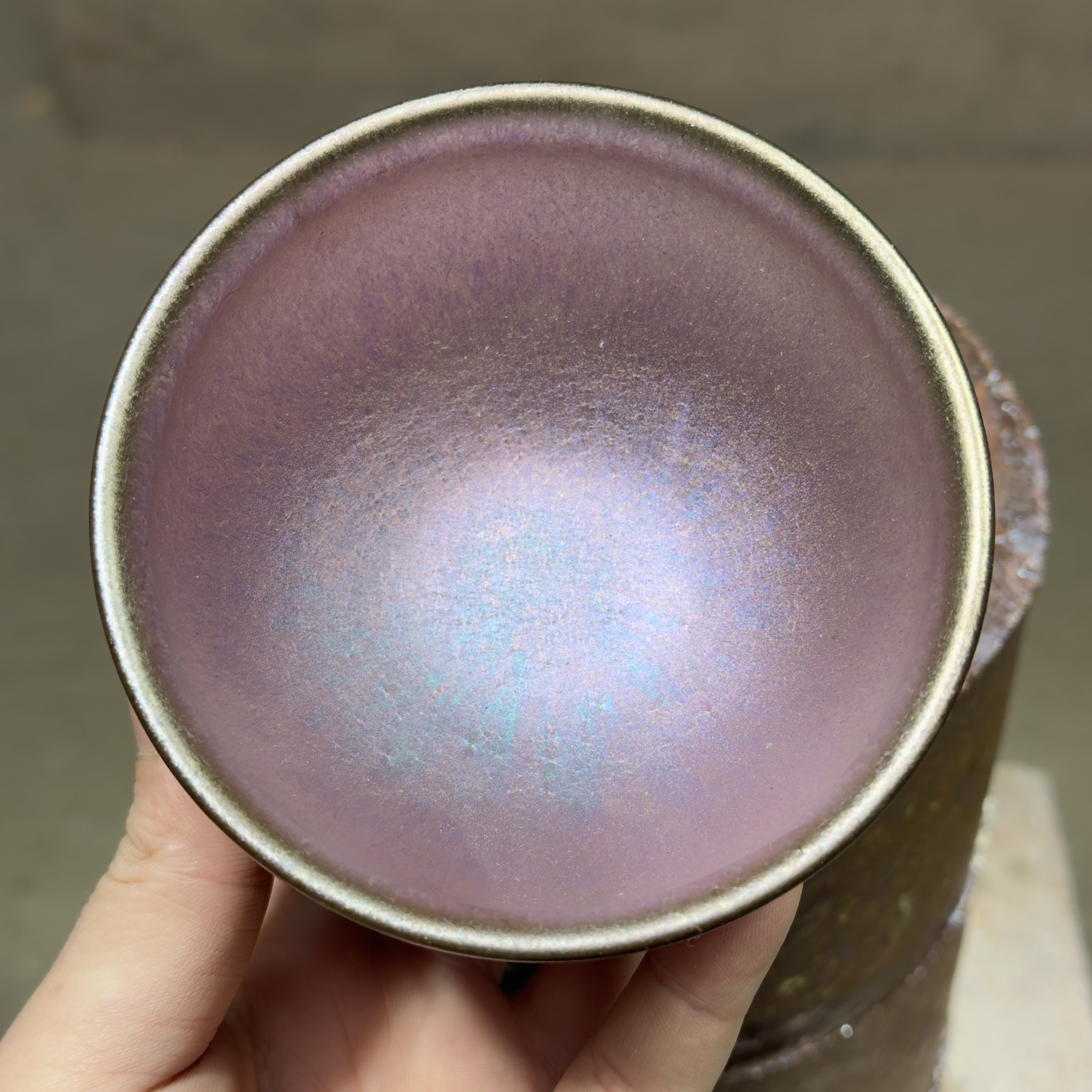 建窑--建盏 极光粉 茶盏主人杯 电烧