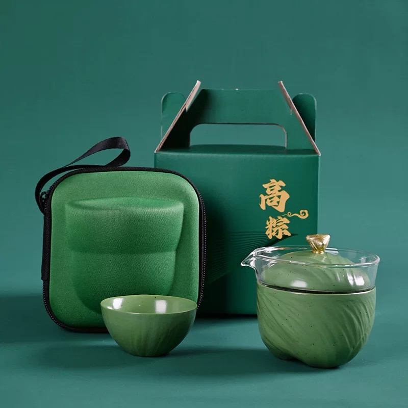 创意礼品煮茶茶具露营户外陶瓷快客杯快客茶具套装便携式泡茶杯