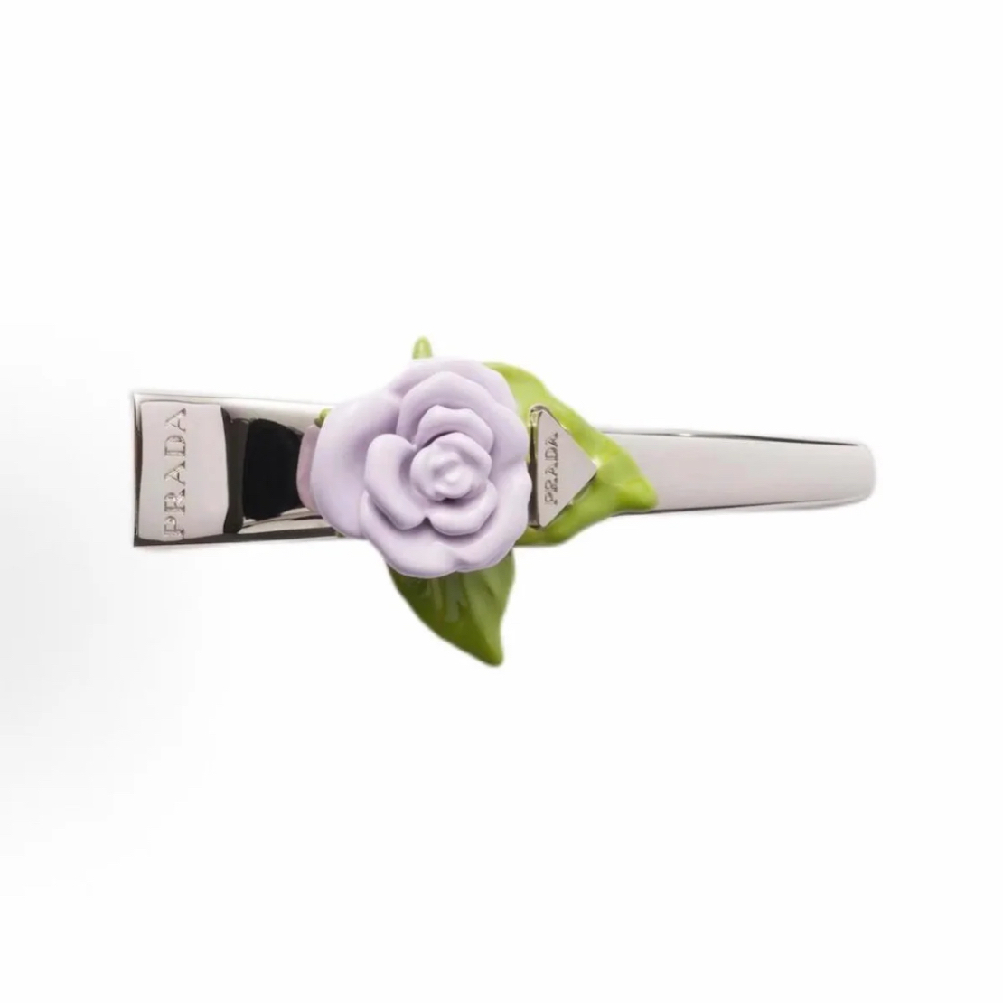 未使用 Prada/普拉达 珐琅玫瑰发卡 女款 秀款