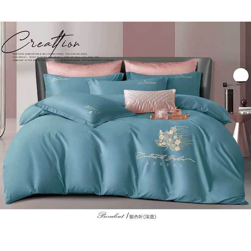 新疆长绒棉绣花床品四件套100%全棉磨毛四件套家纺床上用品被罩