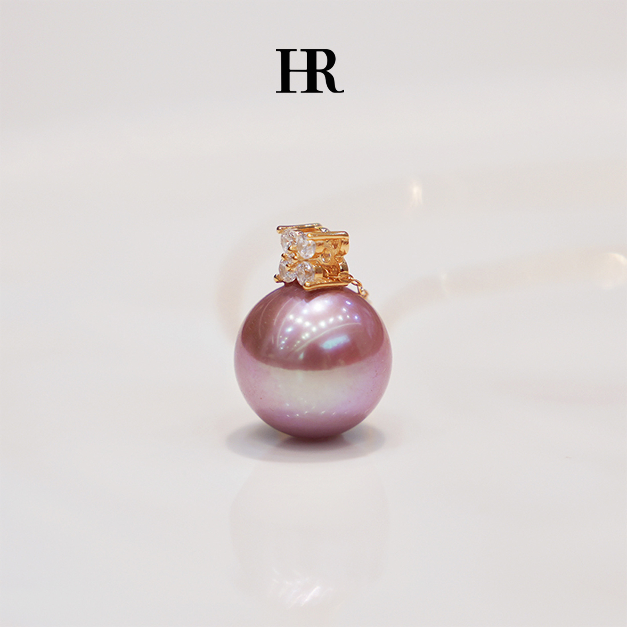 【HR/赫莲娜】“琉璃紫”淡水正圆强光紫珠龙珠吊坠/12-13MM
