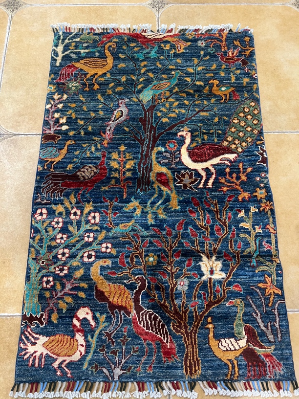 阿富汗手工羊毛地毯79 x123
