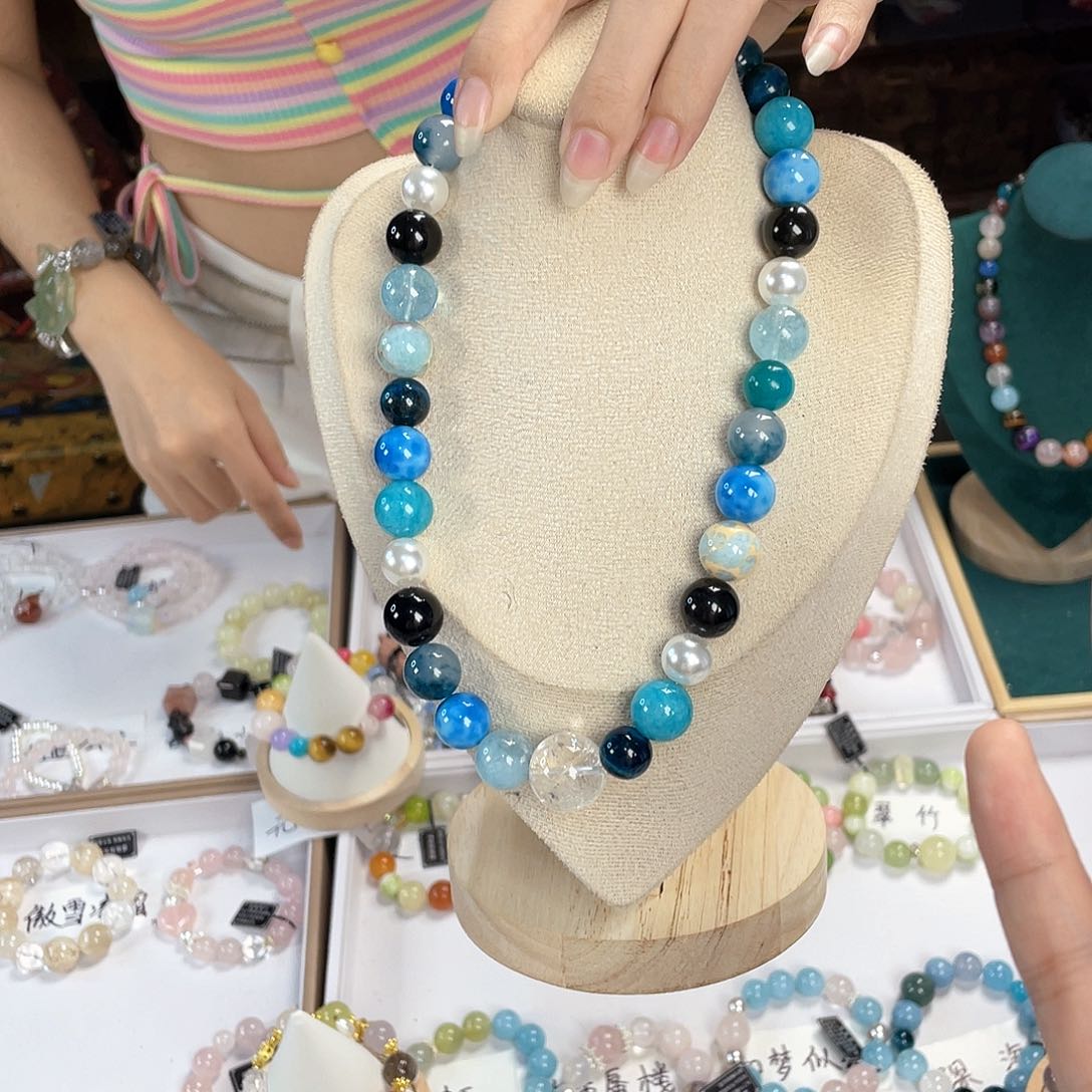 水晶手链银S925镀金镶嵌